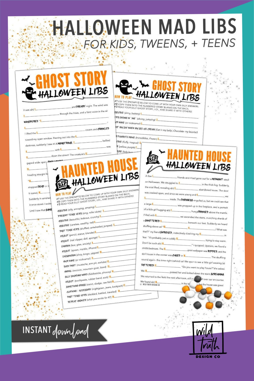 Halloween Mad Libs For Kids & Tweens - Ghost Story & Haunted House