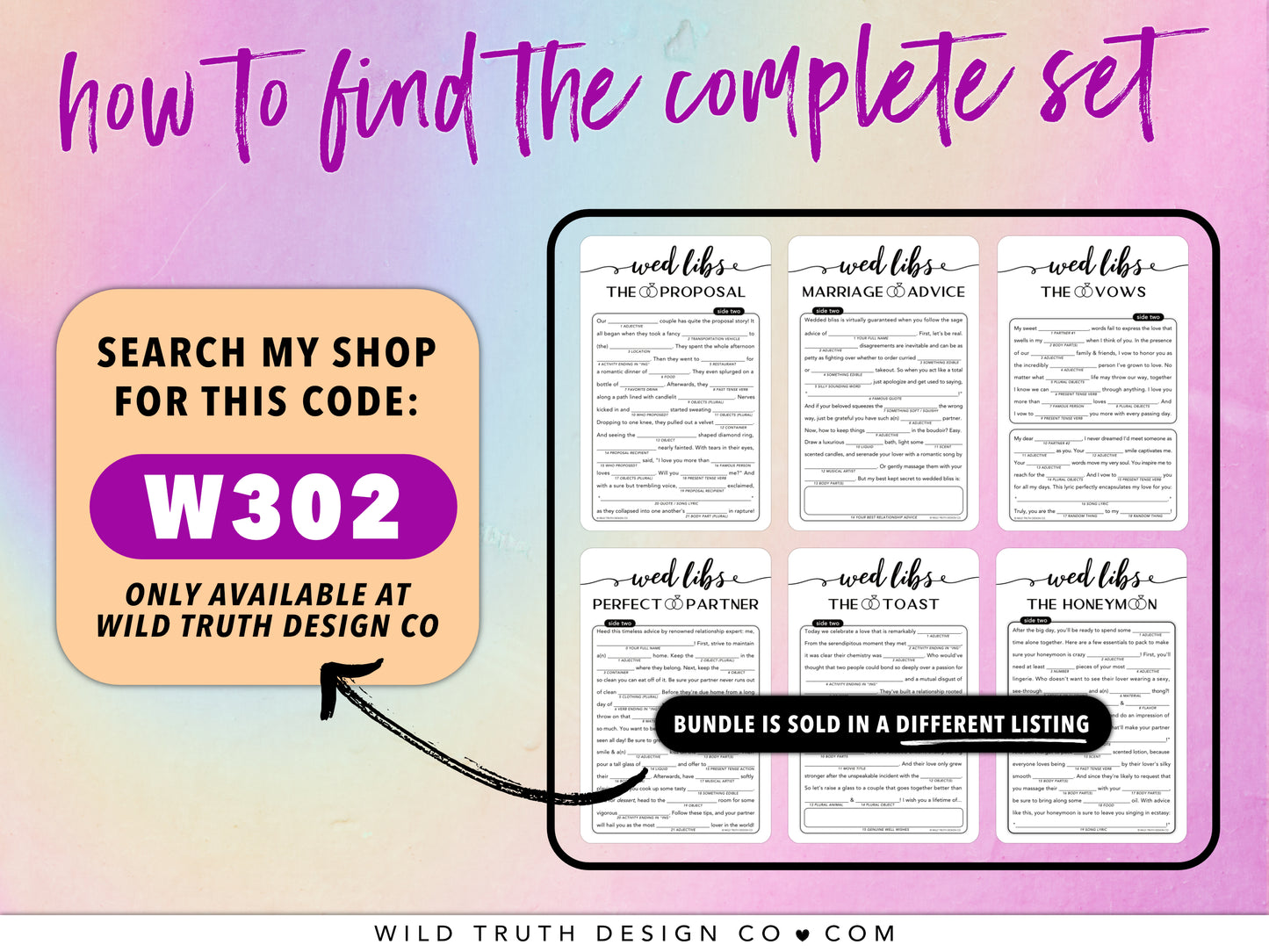 Funny Wedding Mad Libs Game - Perfect Partner Story - Elegant