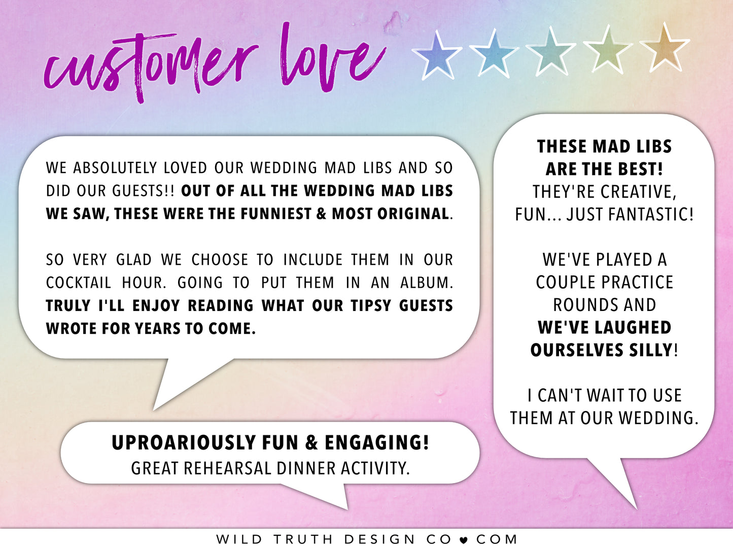 Funny Wedding Mad Libs Game - Perfect Partner Story - Elegant
