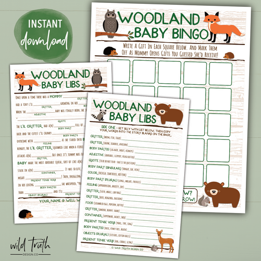 woodland animals baby shower games