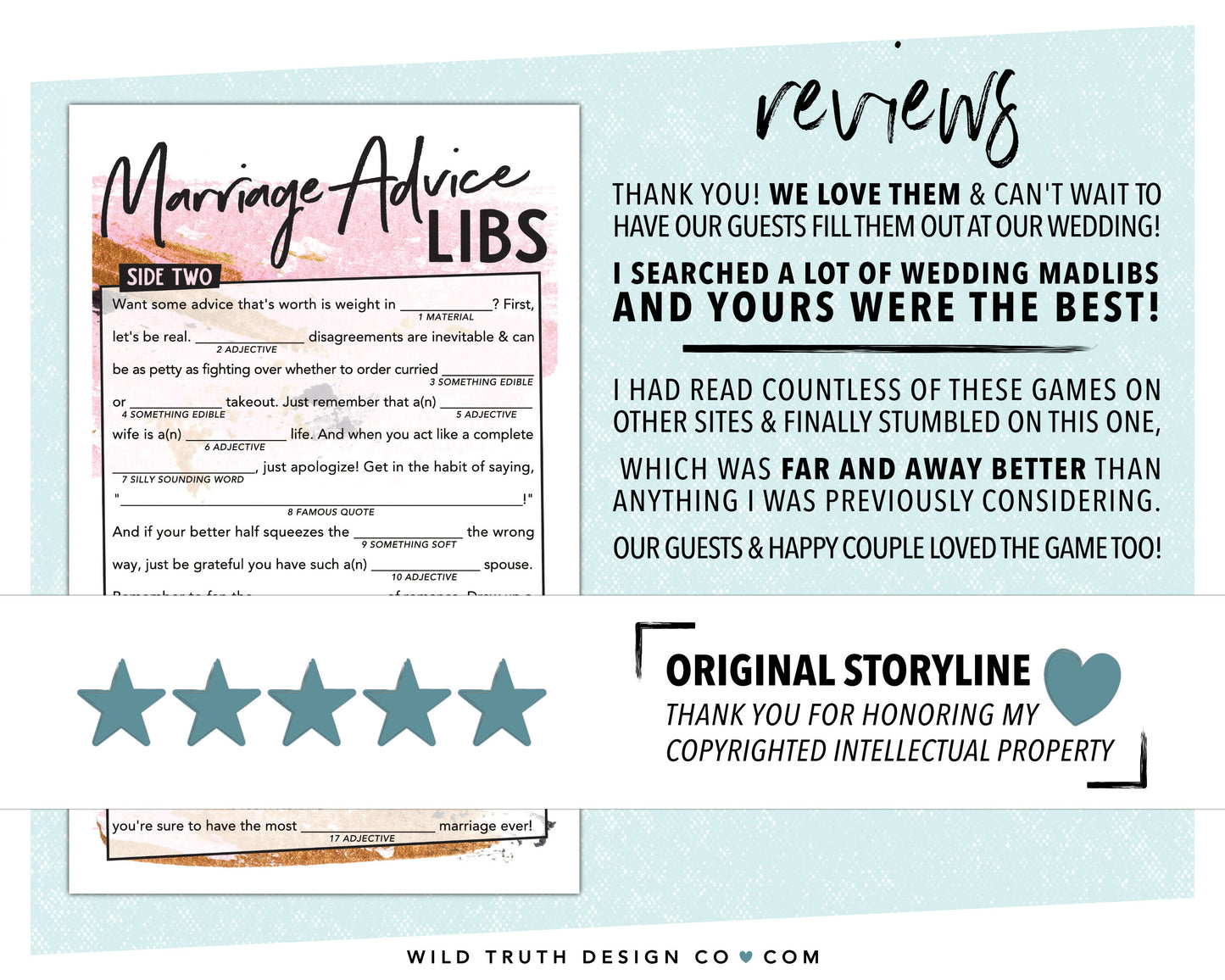 Marriage Advice Bachelorette Madlib