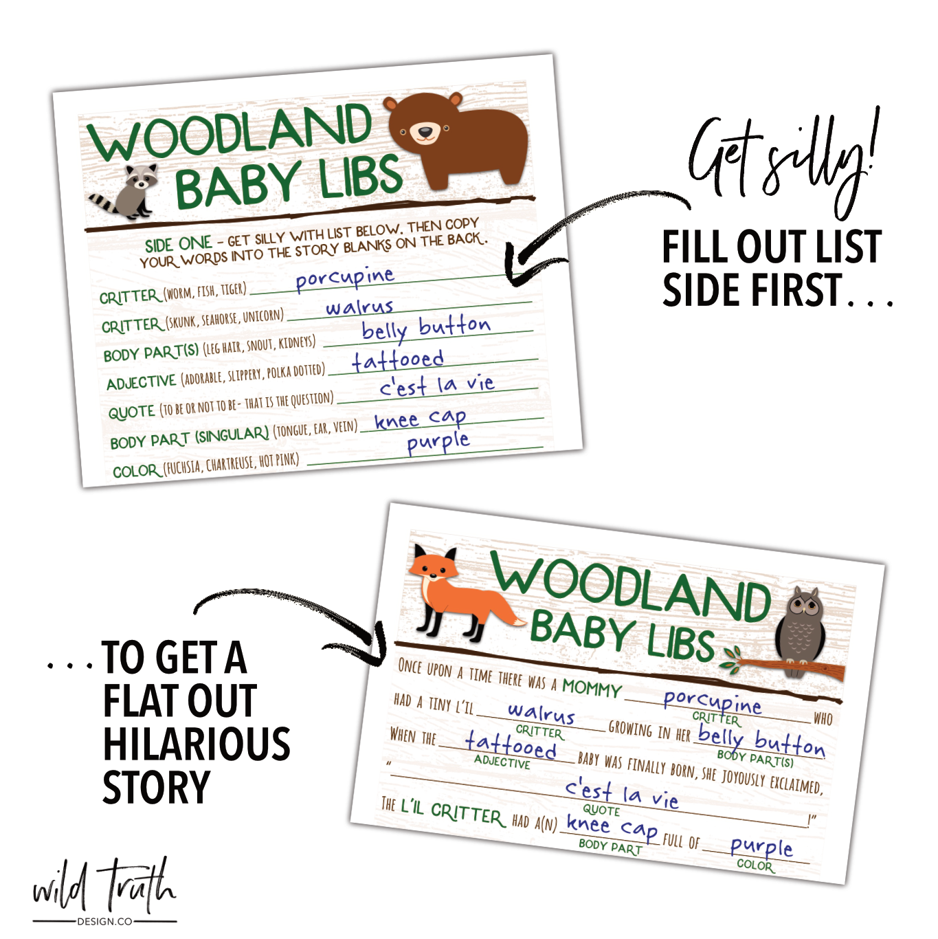 woodland creatures baby shower games