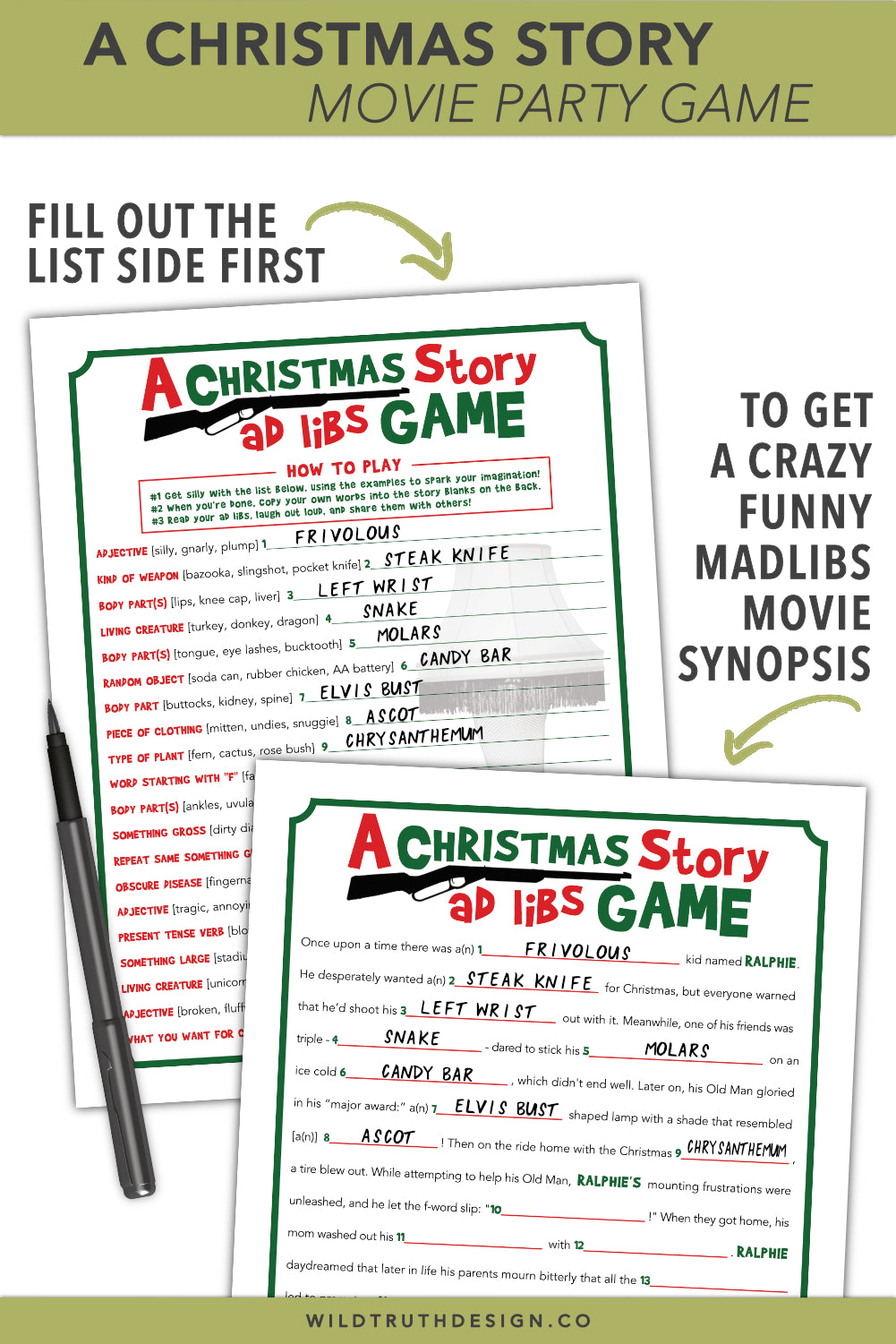 A Christmas Story Movie Party Game