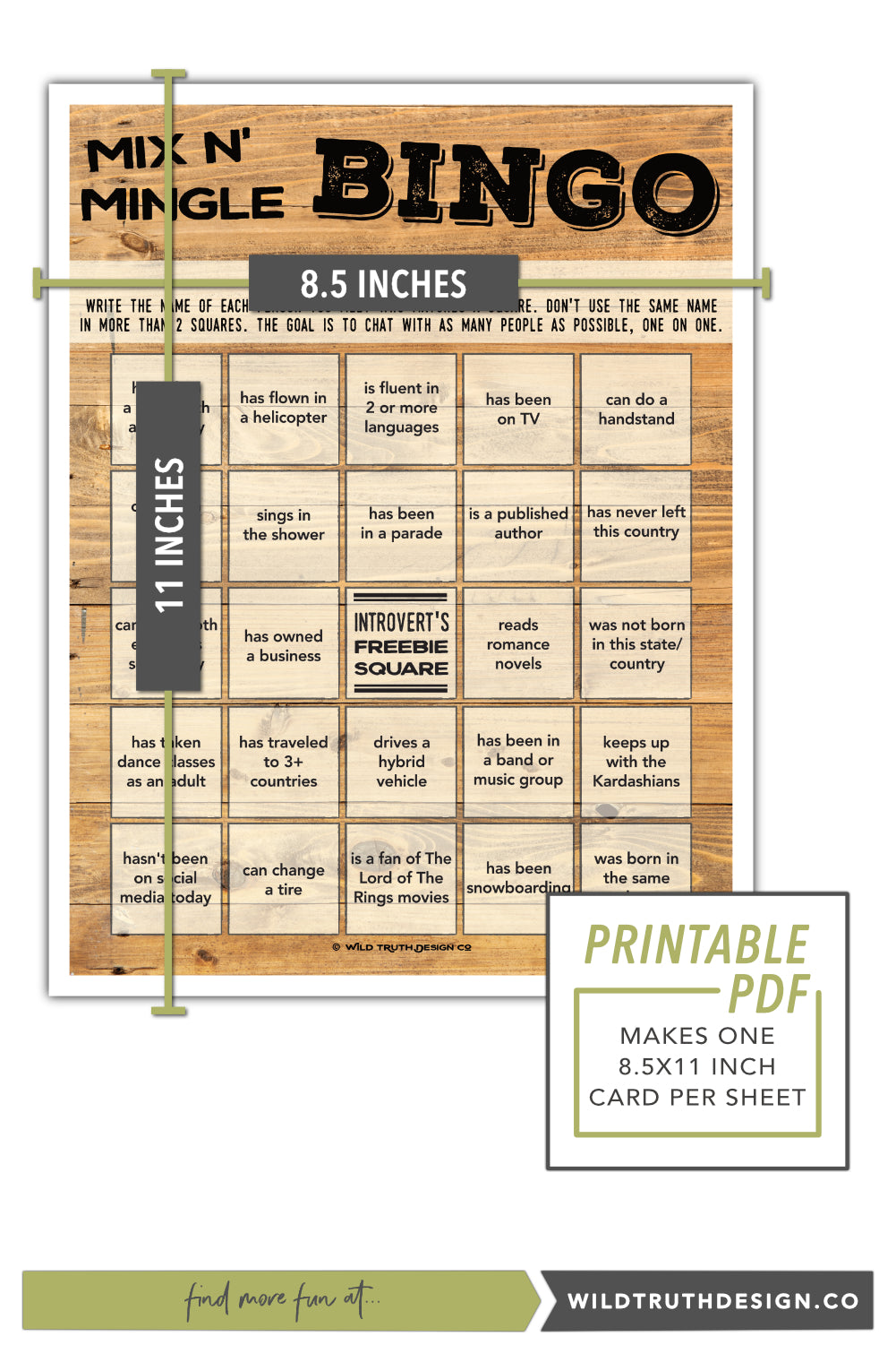 Human Bingo Party Game For Adults