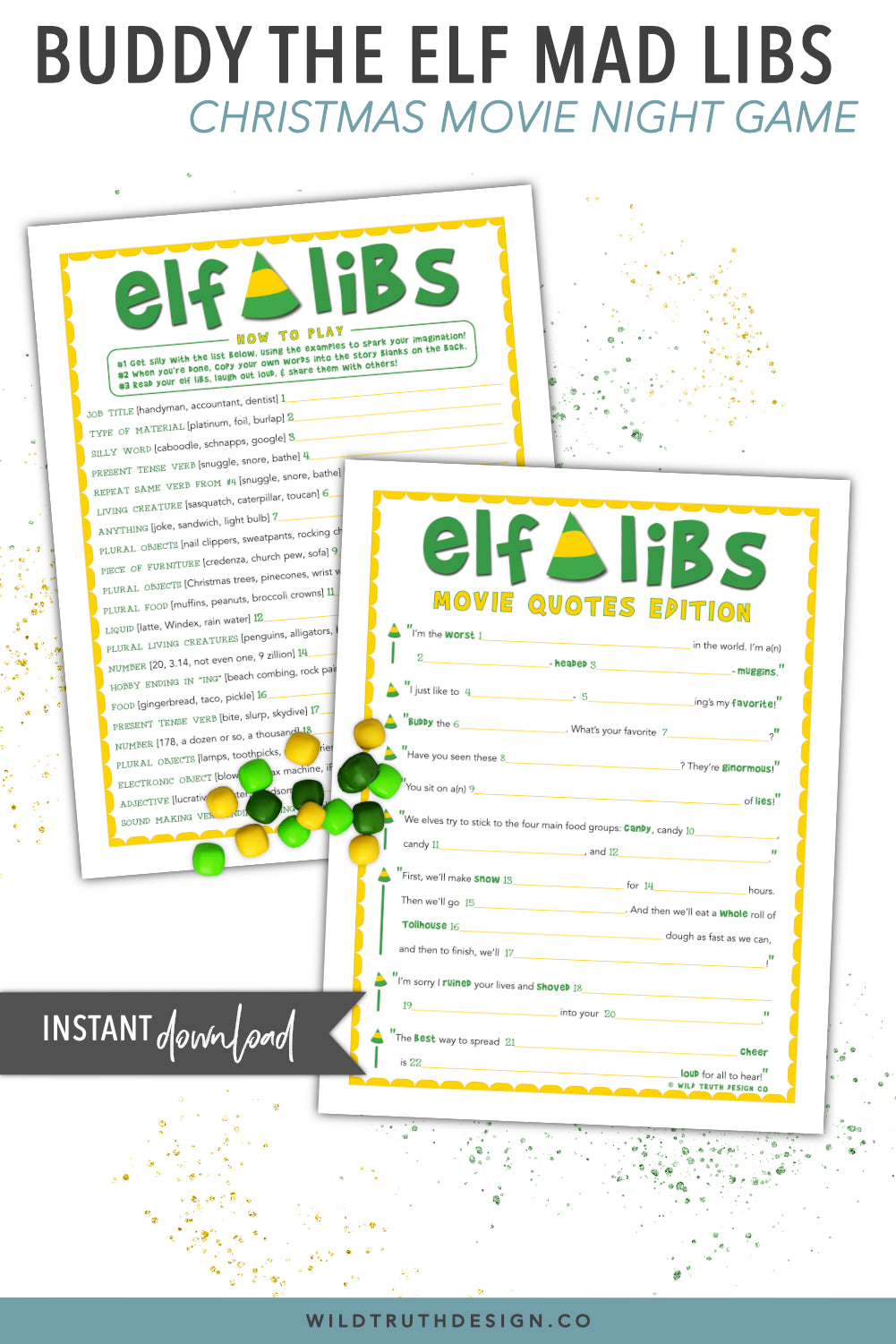 Buddy The Elf Mad Libs - Christmas Movie Night Game