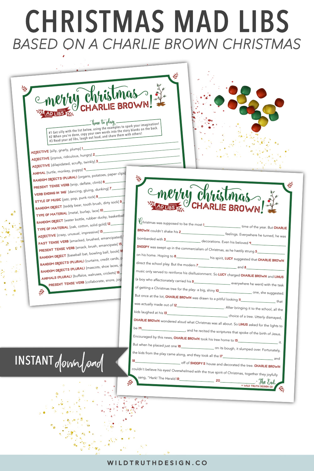 Charlie Brown Christmas Mad Libs