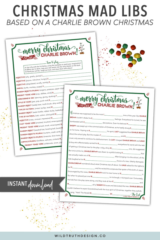 Charlie Brown Christmas Mad Libs