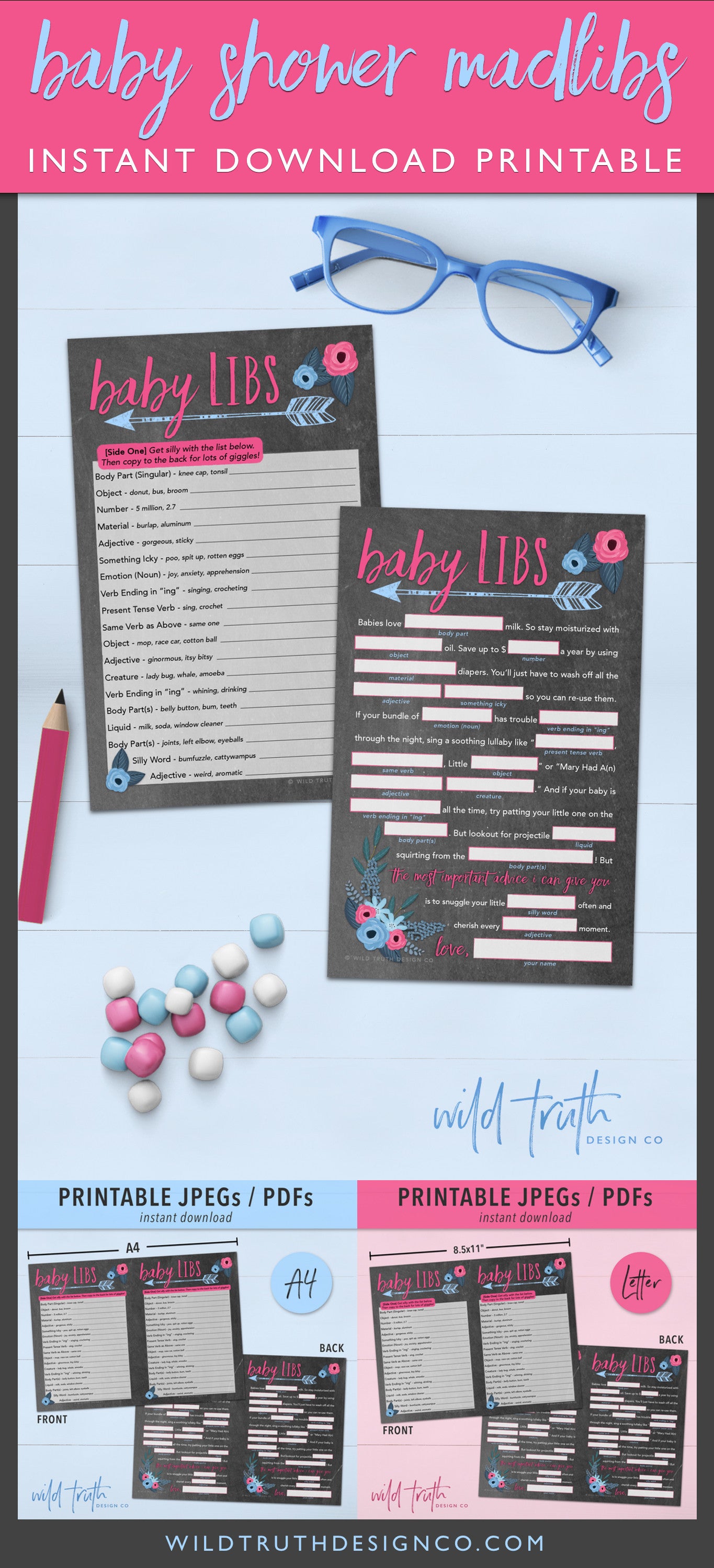 chalkboard baby shower games printable