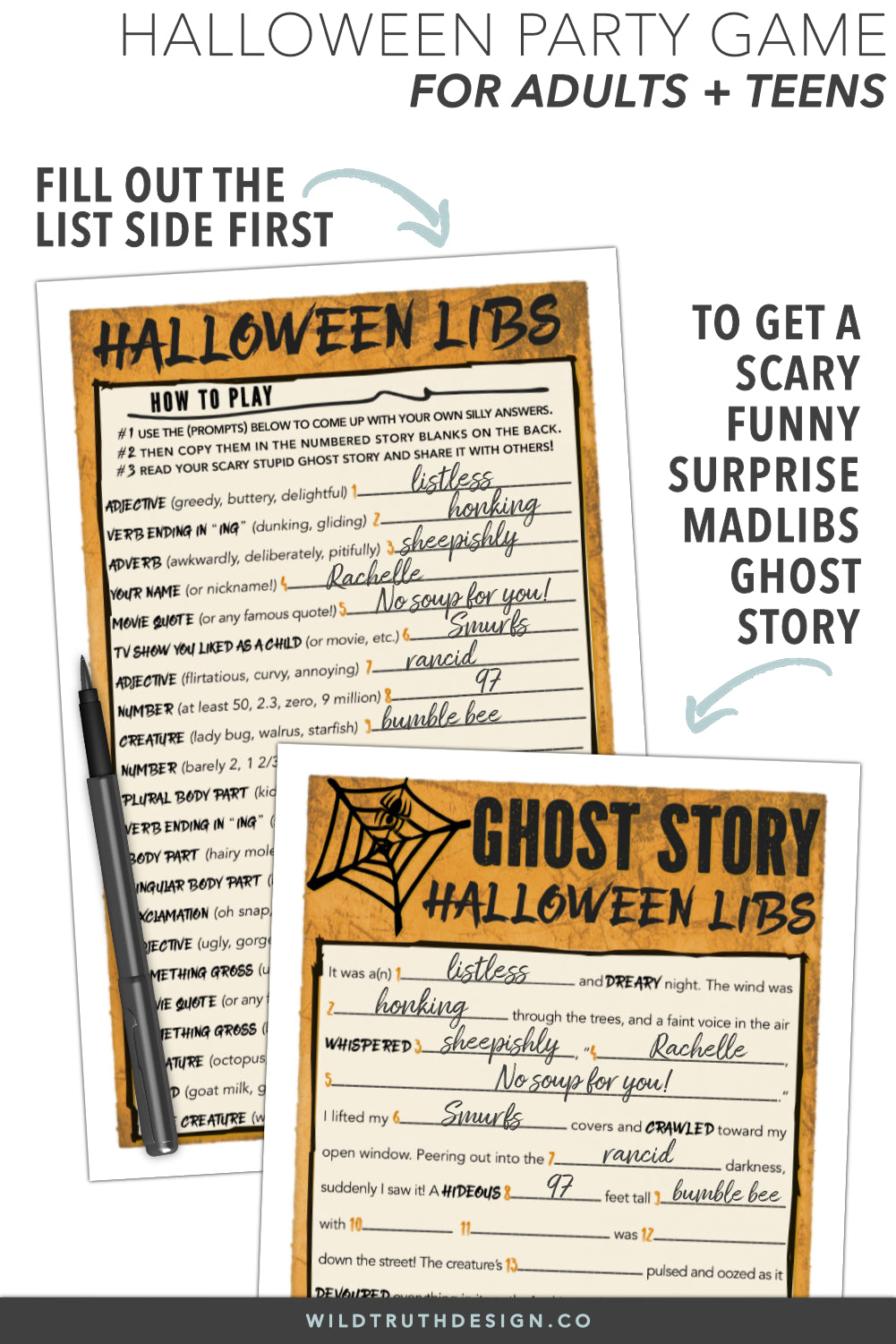 halloween classroom games high school mad libs