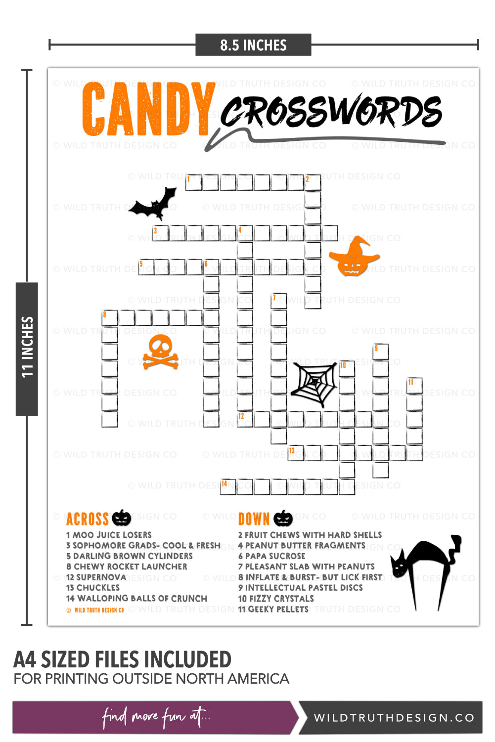 printable halloween crosswords for middle school