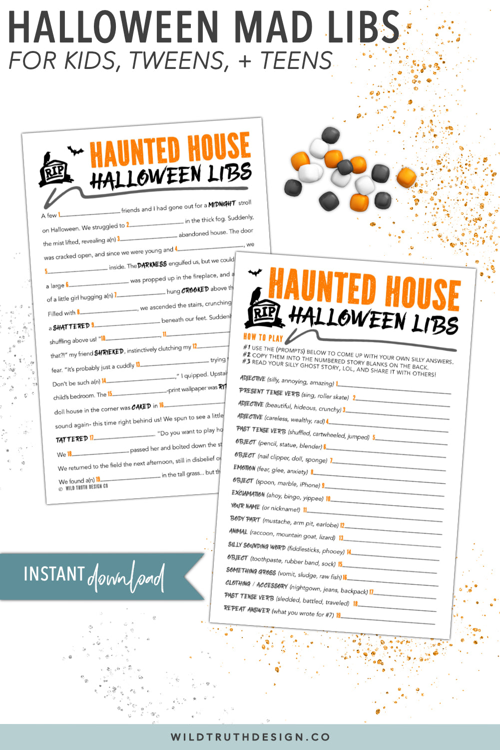 Spooky Halloween Mad Libs For Kids, Tweens, Teens