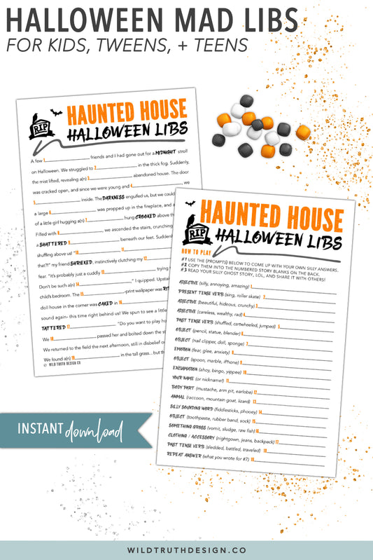 Spooky Halloween Mad Libs For Kids, Tweens, Teens