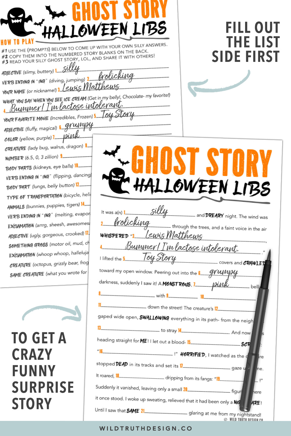 mad libs halloween games for tweens