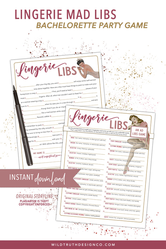 Lingerie Libs Bachelorette Party Game