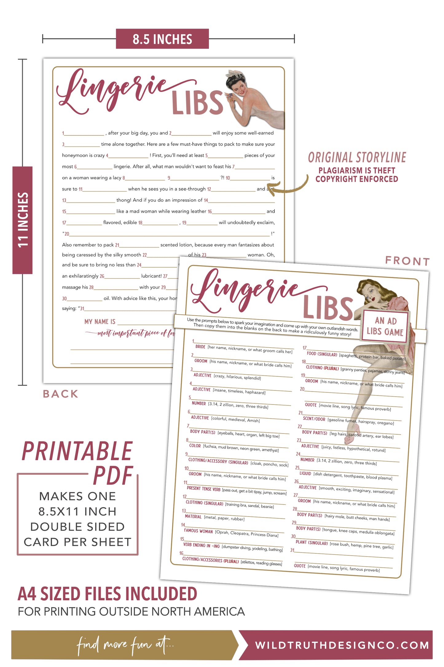 Lingerie Libs Bachelorette Party Game