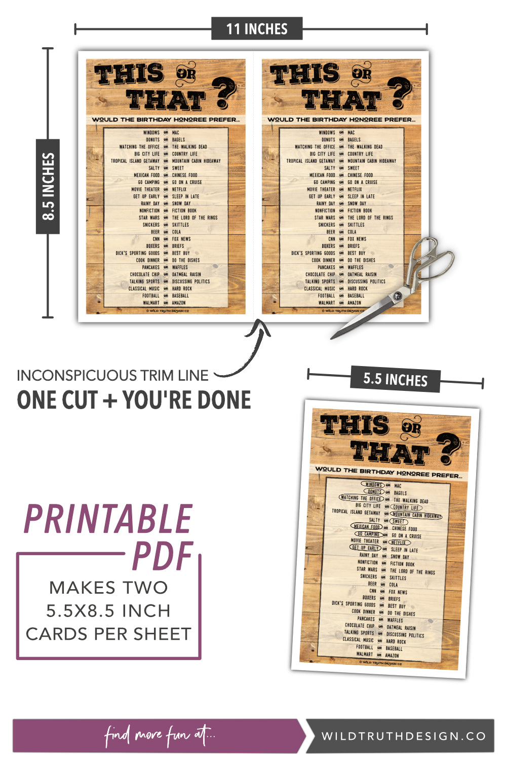 This or That? Gender Neutral Birthday Game For Adults