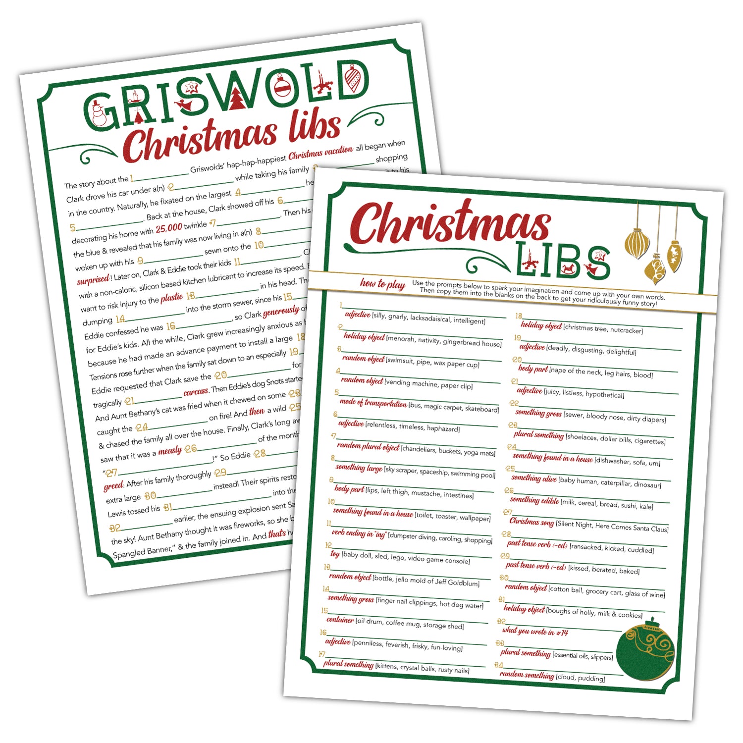 Thanksgiving & Christmas Games