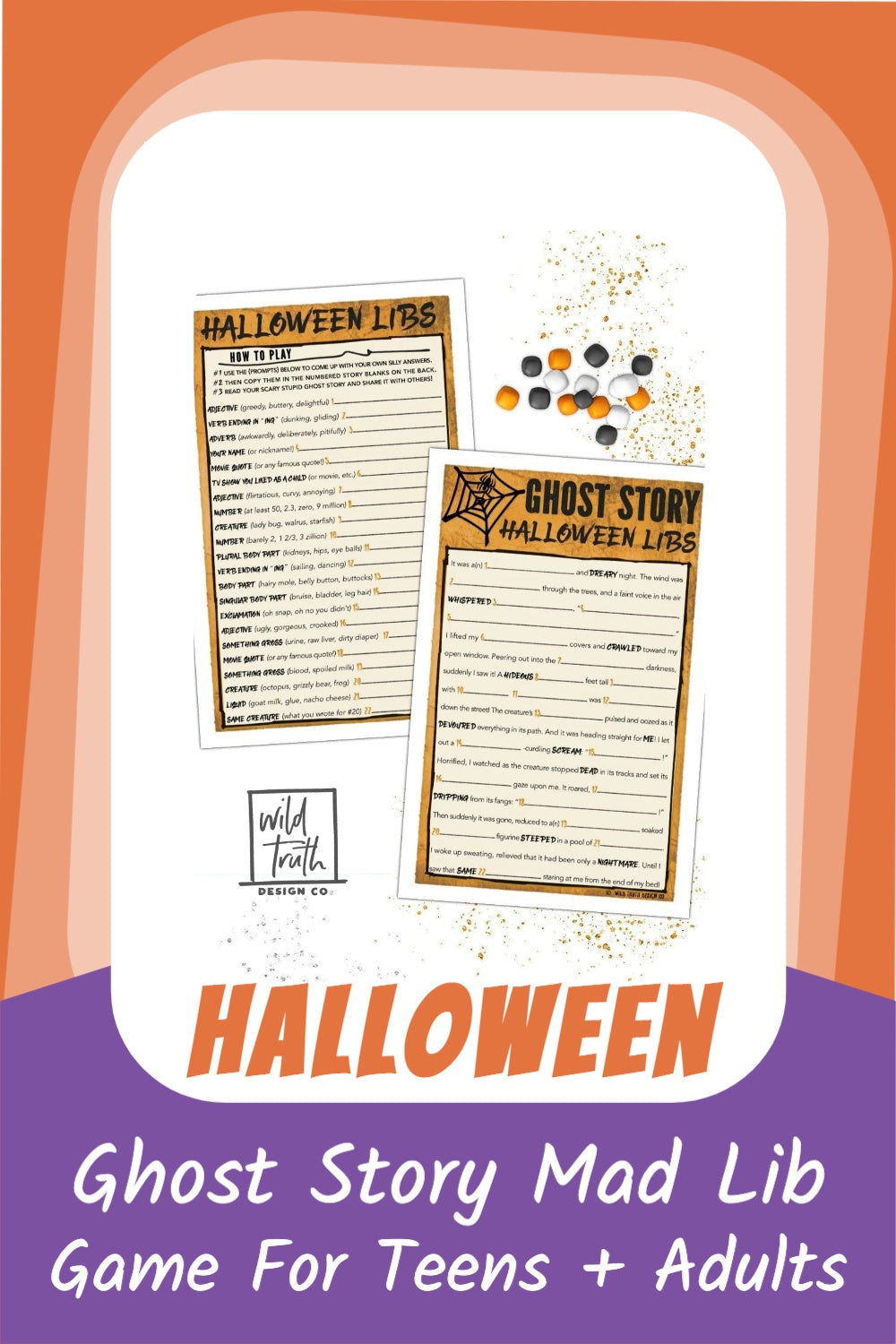 Ghost Story Halloween Mad Lib Game For Teens & Adults