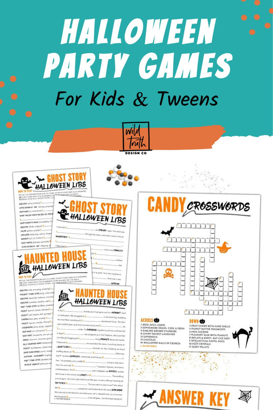 Halloween Activities For Kids & Tweens - Mad Libs & Candy Crosswords