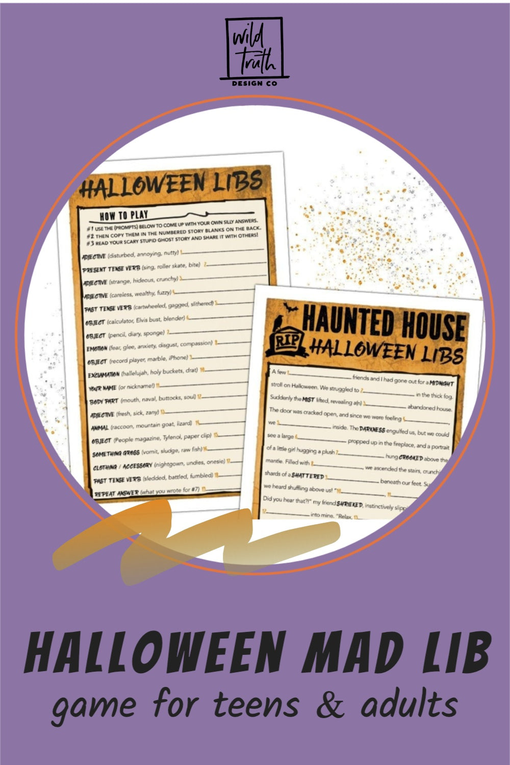 Haunted House Halloween Mad Lib Game For Teens & Adults