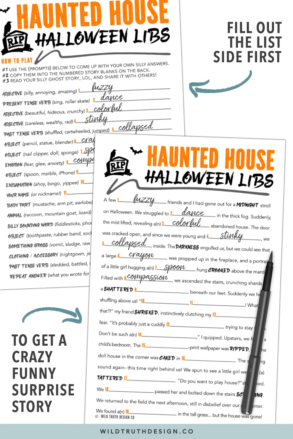 Halloween Mad Libs For Kids & Tweens - Ghost Story & Haunted House