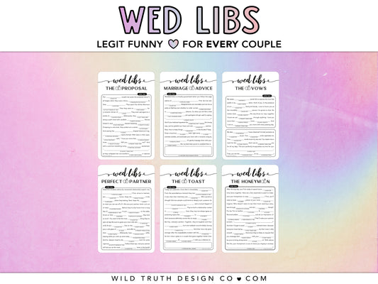 Funny Wedding Mad Libs Games - Elegant, Formal