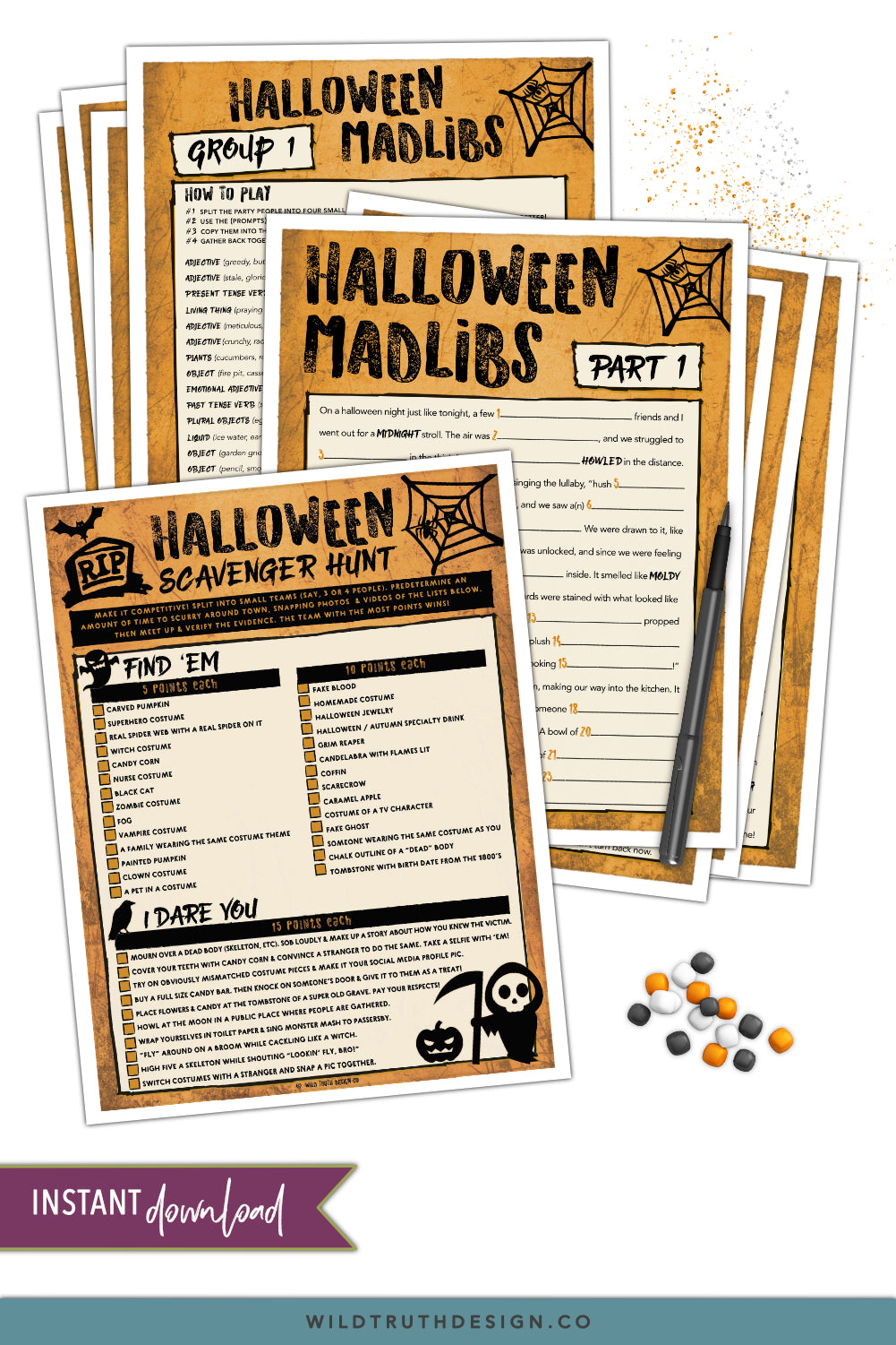 Silly Halloween Games For Adults - Scavenger Hunt, Mad Libs