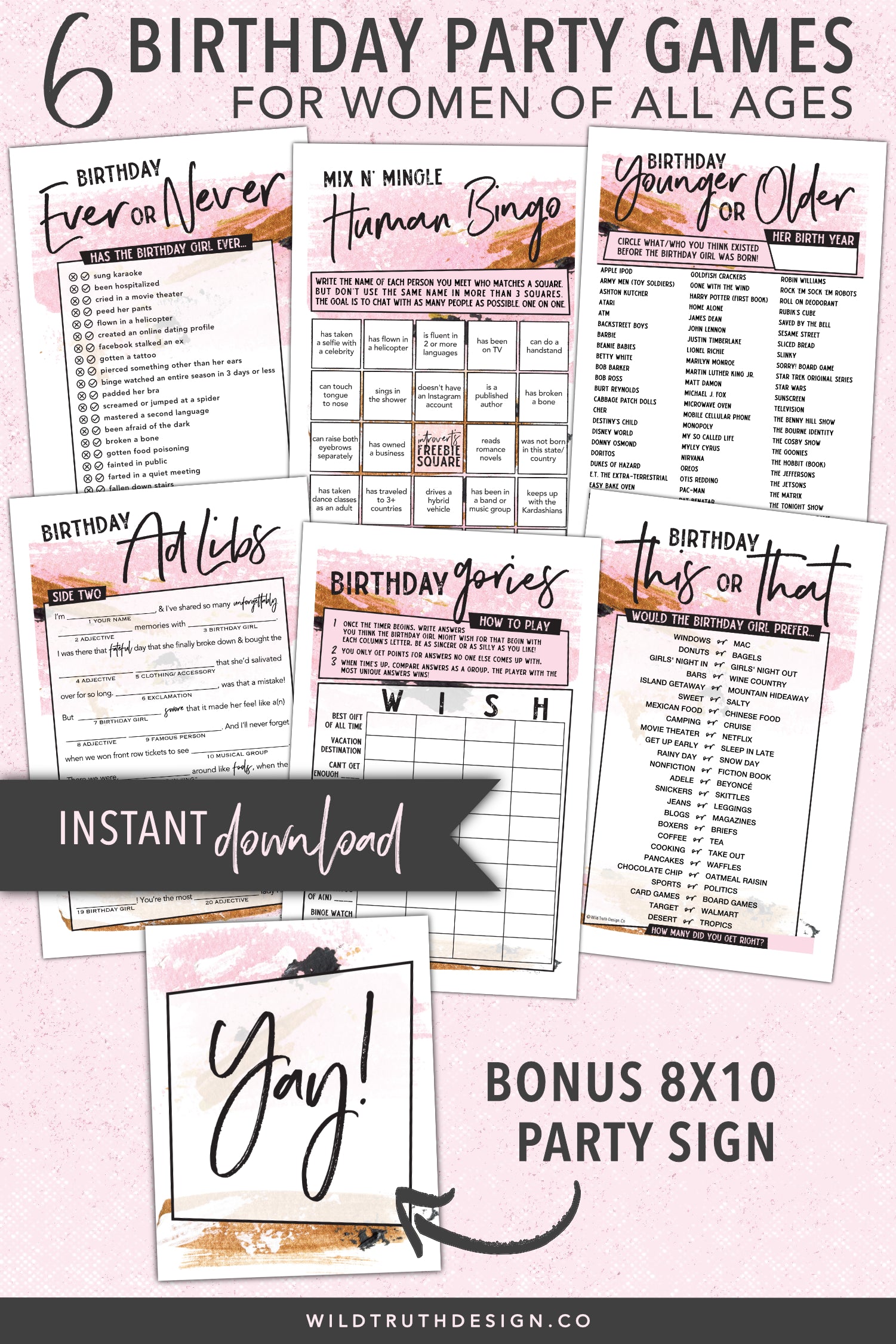 Birthday Party Games For Women Indoor - Printable