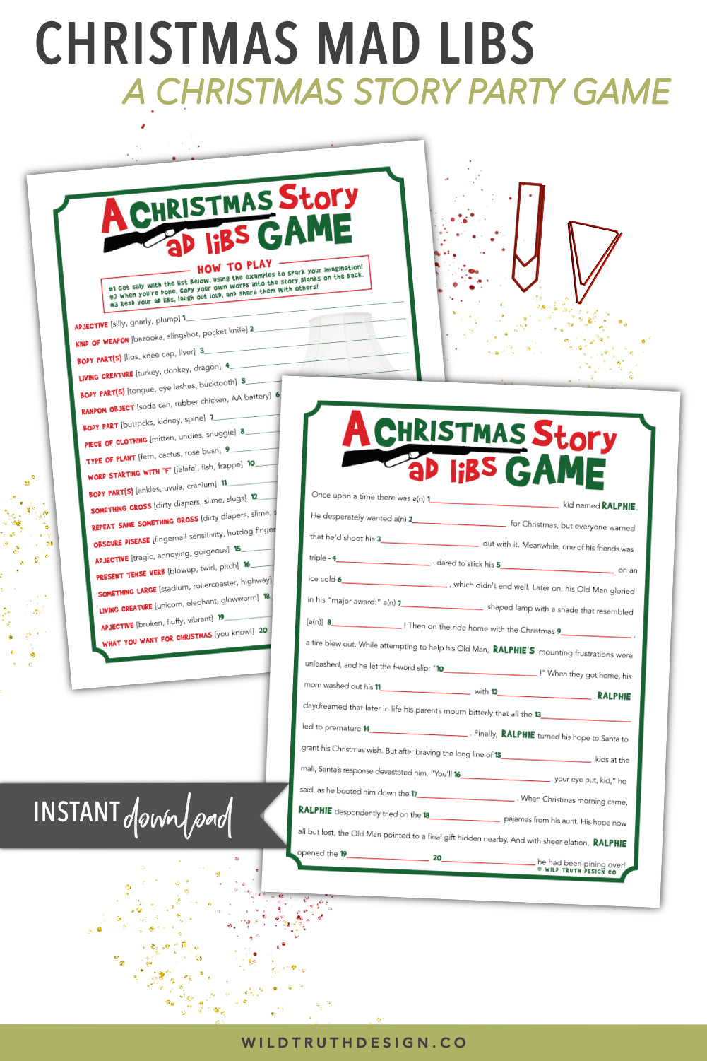 Christmas Mad Libs - A Christmas Story Party Game