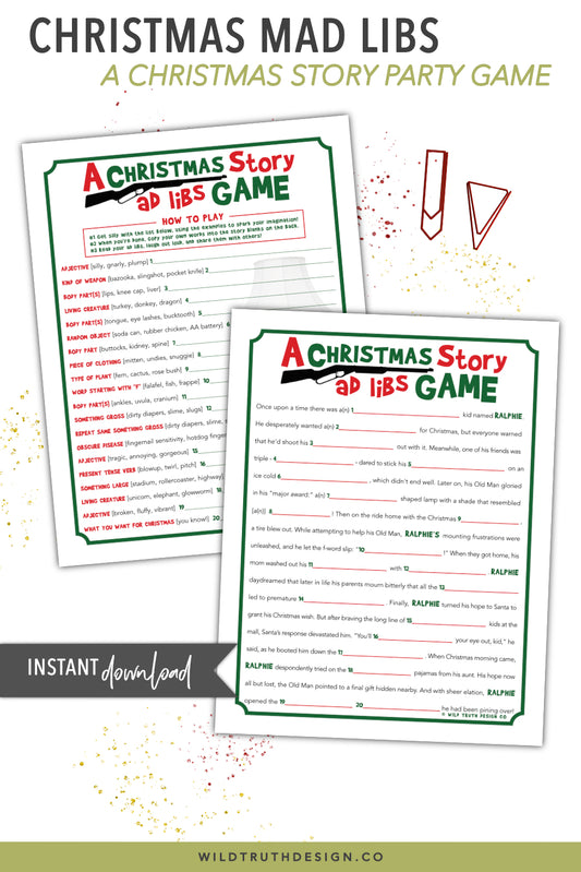Christmas Mad Libs - A Christmas Story Party Game