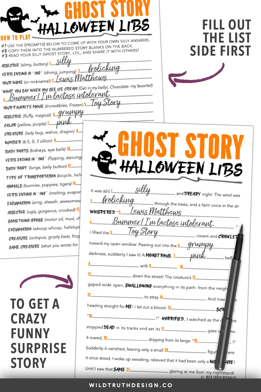 halloween games for kids party - mad libs