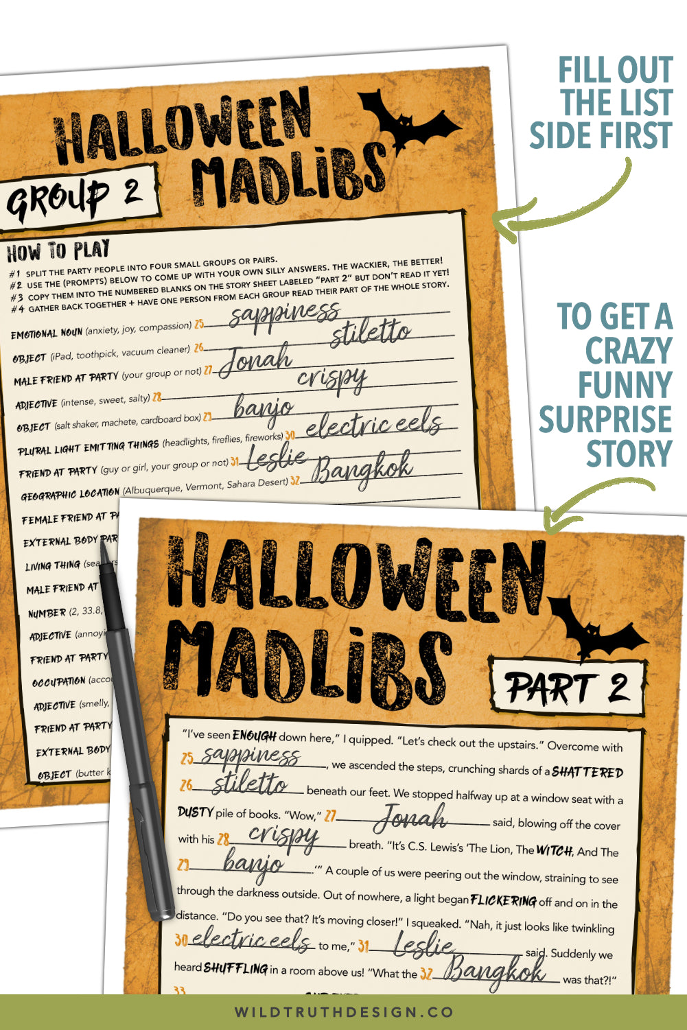 hilarious halloween games adults - mad libs