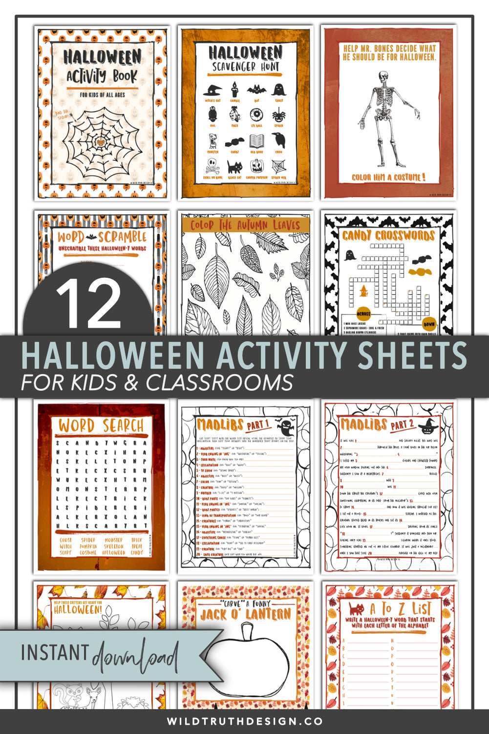 Kids Halloween Activity Sheets