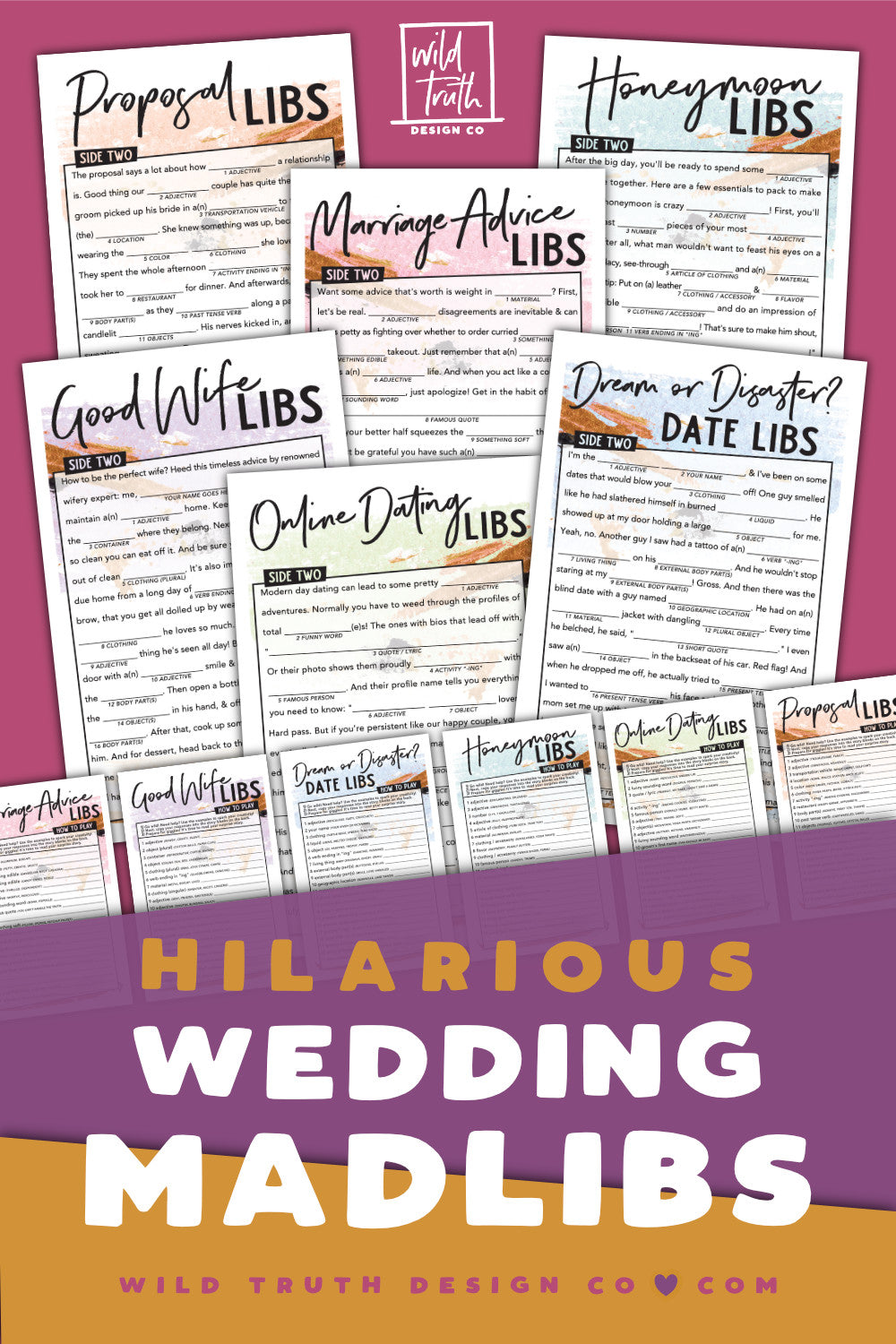 Hilarious Wedding Madlibs Bundle